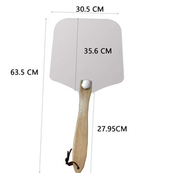 12&quot;*14&quot;*25' Pizza Turning Peel Foldable Wooden Handle Aluminium Pizza Peel
