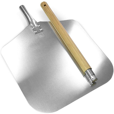Alat Oven 83cm Aluminium Pizza Peel Dengan Pegang Kayu yang Bisa Dipisahkan Pizza Schep 12x14