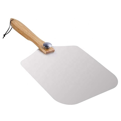 12&quot;X14&quot;X25' Alat Pizza Menghidupkan Kulit Pizza Aluminium Kulit Pizza Dengan Pegangan Oak Lipat