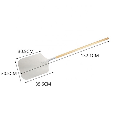 132cm Long Handle Pizza Peel Aluminium Sekop Bandejas De Pasapalos De Piedra Pala Forno Pi 12 X 14 Aluminium