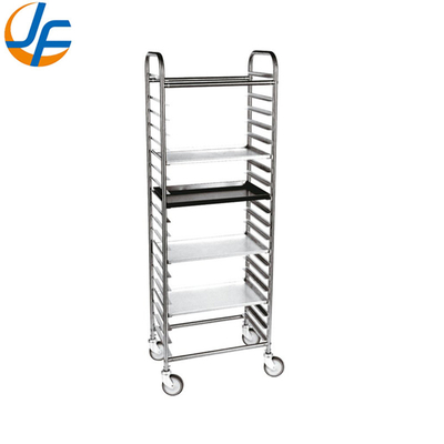 Standar tinggi stainless steel mengetuk-turun Baking Tray Rack Trolley