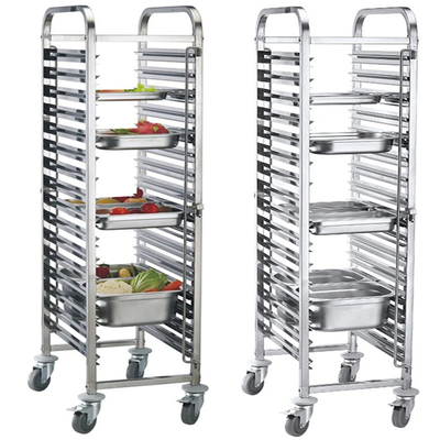201 304 316 Baja tahan karat kelas makanan 32 Tray Tray Trolley / Gastronorm Trolley / Food Trolley untuk dijual