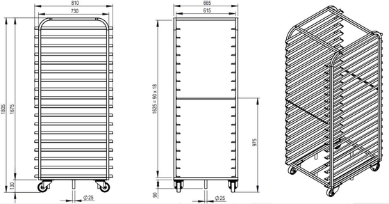 Rk Bakeware China-stainless steel Roll dalam 800X600 Baking Rack untuk Revent Rack Oven
