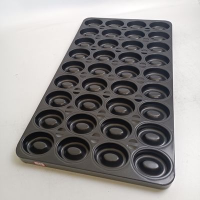 Nampan Kue Kue Donat Oval Baja Aluminium 36 Rongga