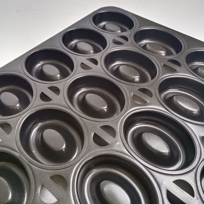 Nampan Kue Kue Donat Oval Baja Aluminium 36 Rongga
