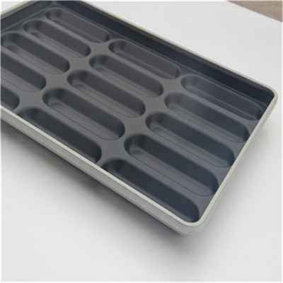 RK Bakeware China Foodservice NSF 15 Mold Glaze Nonstick Aluminized Steel Hotdog Bun Pan Pan